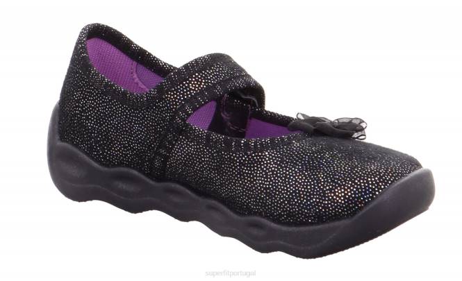 Superfit preto bebês bubble - chinelo com fecho de velcro JFFX144