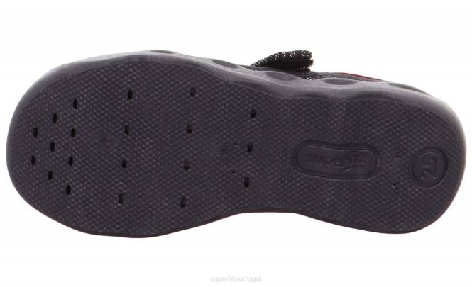 Superfit preto bebês bubble - chinelo com fecho de velcro JFFX144