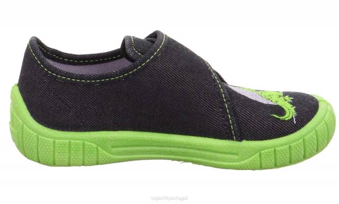 Superfit preto bebês conta - chinelo com fecho de velcro JFFX104