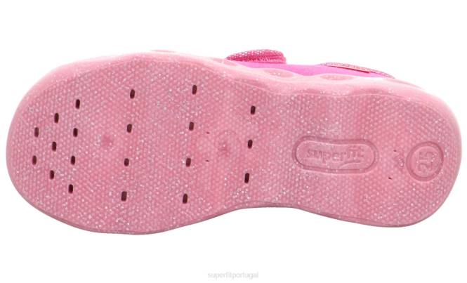 Superfit rosa bebês bubble - chinelo com fecho de velcro JFFX102
