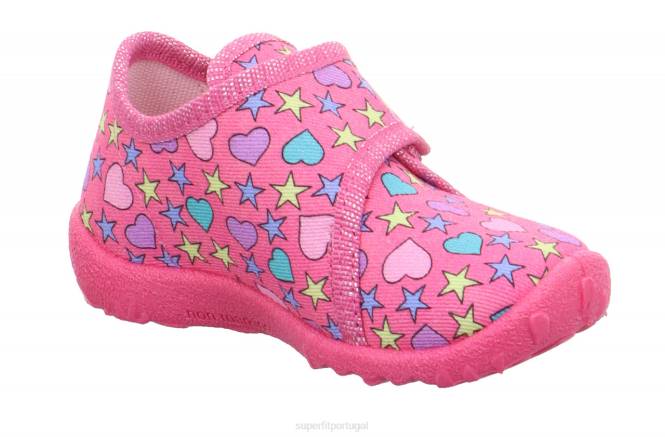 Superfit rosa bebês spotty - chinelo com fecho de velcro JFFX151