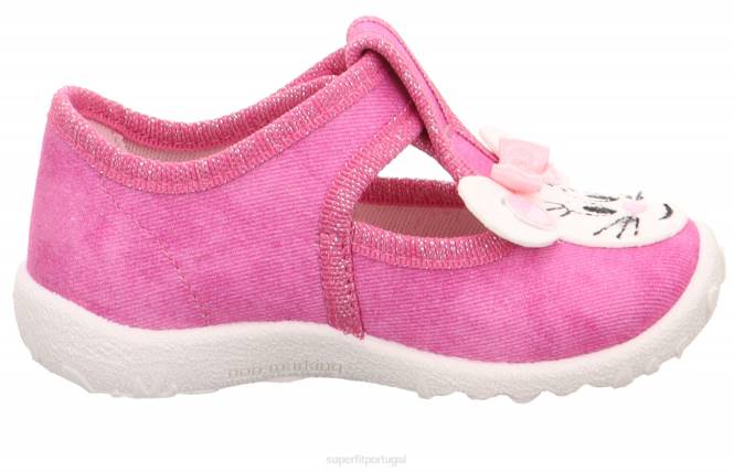 Superfit rosa bebês spotty - chinelo com fecho de velcro JFFX83