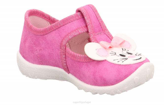 Superfit rosa bebês spotty - chinelo com fecho de velcro JFFX83
