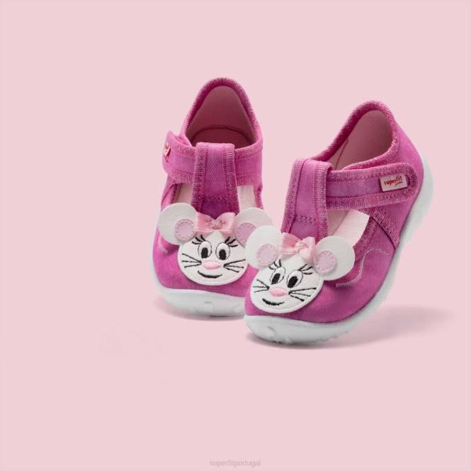 Superfit rosa bebês spotty - chinelo com fecho de velcro JFFX83