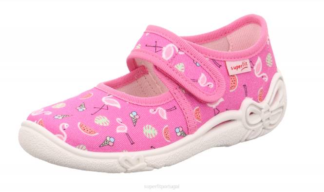 Superfit rosa/multicolorido bebês belinda - chinelo com fecho de velcro JFFX80