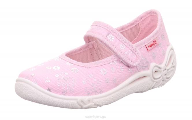 Superfit rosa/prata bebês belinda - chinelo com fecho de velcro JFFX37