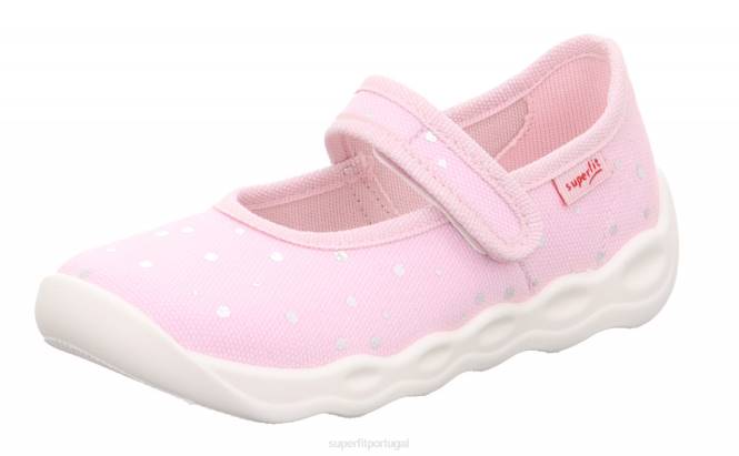 Superfit rosa/prata bebês bubble - chinelo com fecho de velcro JFFX50