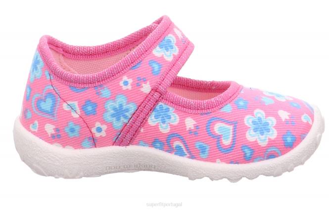 Superfit rosa/turquesa bebês spotty - chinelo com fecho de velcro JFFX68