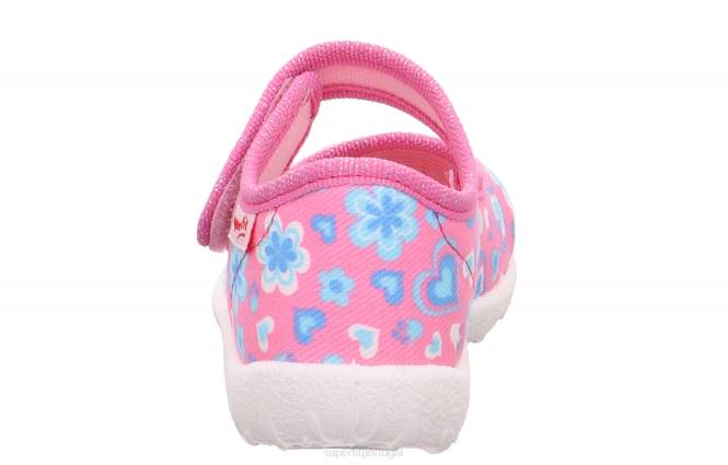 Superfit rosa/turquesa bebês spotty - chinelo com fecho de velcro JFFX68
