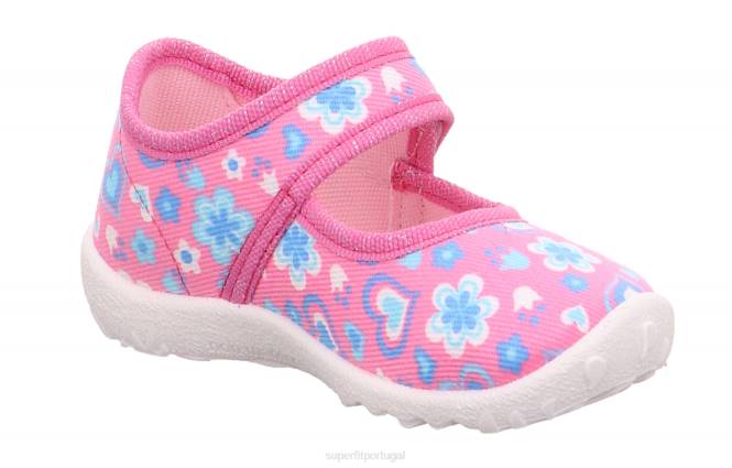 Superfit rosa/turquesa bebês spotty - chinelo com fecho de velcro JFFX68