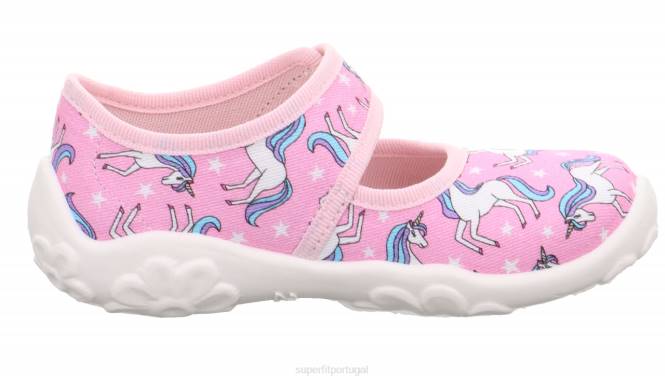 Superfit rosa/várias cores bebês bonny - chinelo com fecho de velcro JFFX7
