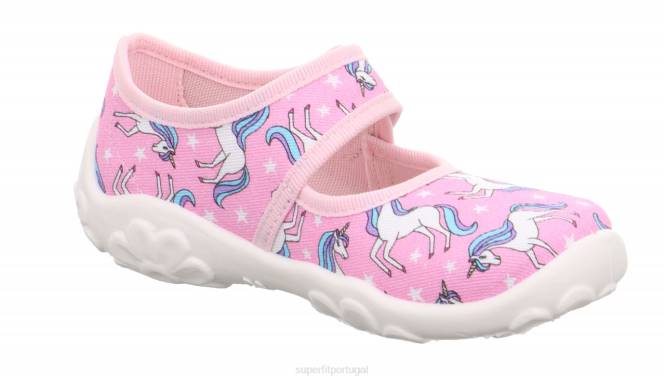 Superfit rosa/várias cores bebês bonny - chinelo com fecho de velcro JFFX7
