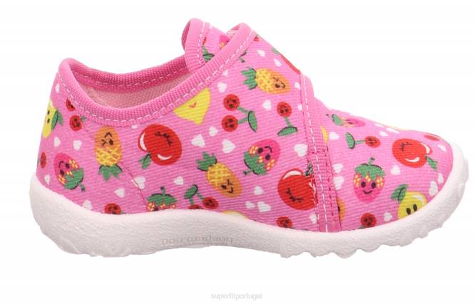 Superfit rosa/várias cores bebês spotty - chinelo com fecho de velcro JFFX74