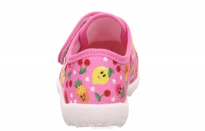 Superfit rosa/várias cores bebês spotty - chinelo com fecho de velcro JFFX74