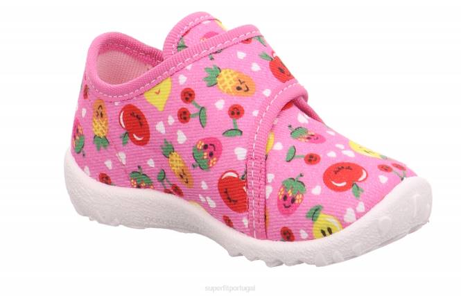 Superfit rosa/várias cores bebês spotty - chinelo com fecho de velcro JFFX74