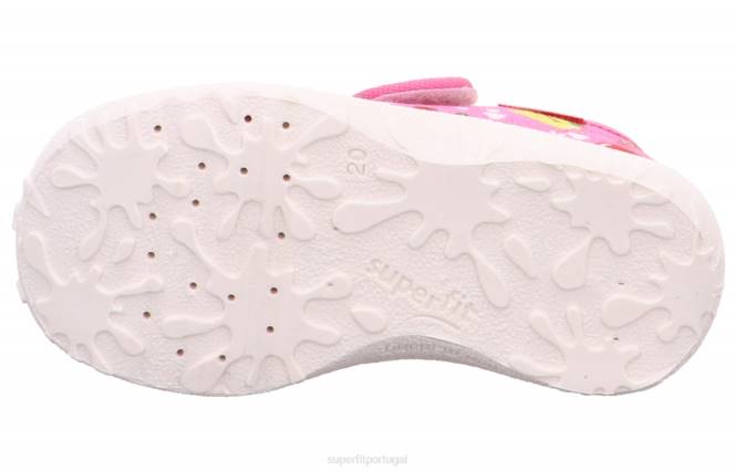 Superfit rosa/várias cores bebês spotty - chinelo com fecho de velcro JFFX74