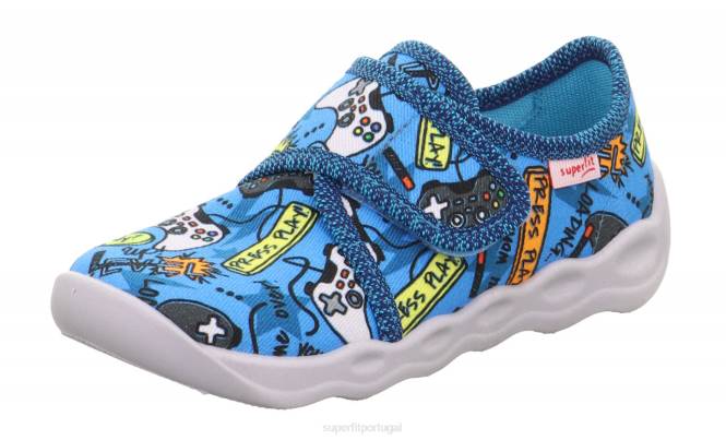 Superfit turquesa/multicolorido bebês bubble - chinelo com fecho de velcro JFFX27