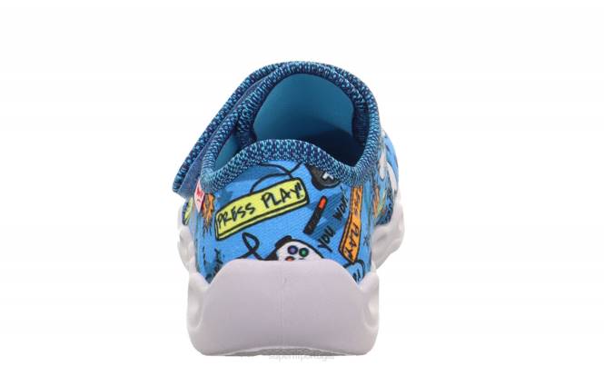 Superfit turquesa/multicolorido bebês bubble - chinelo com fecho de velcro JFFX27