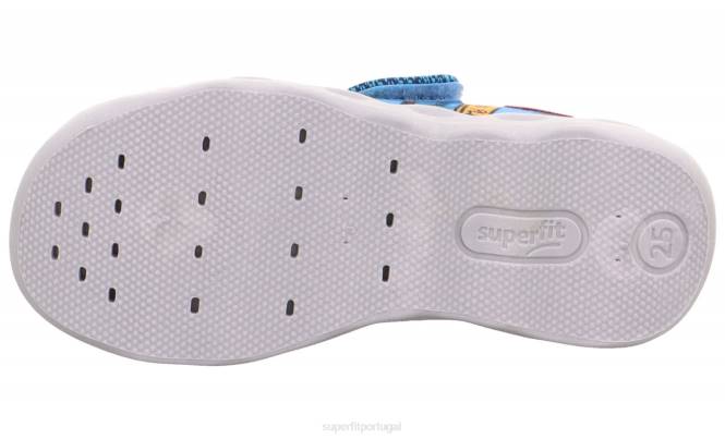 Superfit turquesa/multicolorido bebês bubble - chinelo com fecho de velcro JFFX27