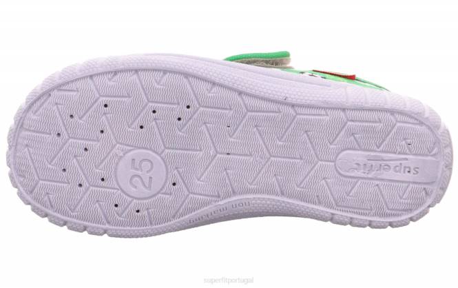 Superfit verde bebês conta - chinelo com fecho de velcro JFFX161
