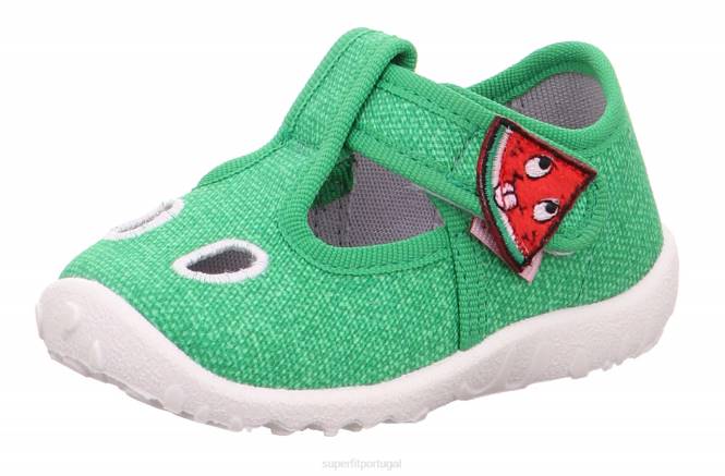 Superfit verde branco bebês spotty - chinelo com fecho de velcro JFFX16