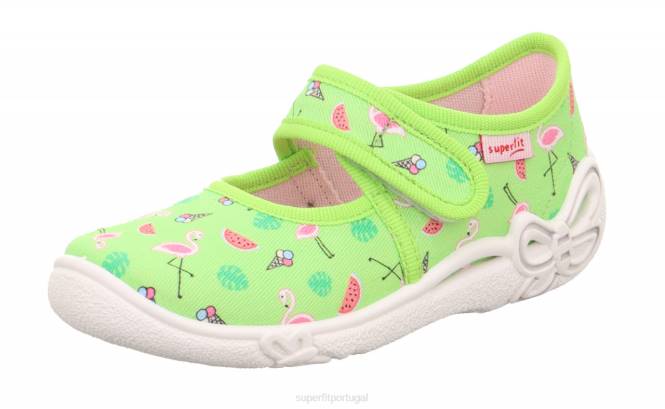 Superfit verde claro/multicolorido bebês belinda - chinelo com fecho de velcro JFFX98