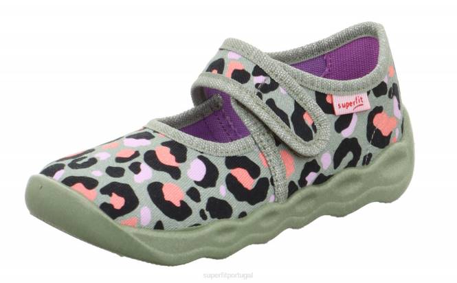 Superfit verde claro/multicolorido bebês bubble - chinelo com fecho de velcro JFFX71