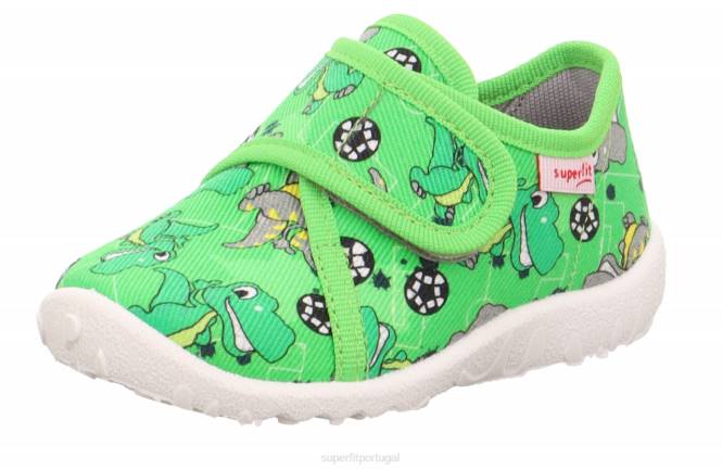 Superfit verde/multicolorido bebês spotty - chinelo com fecho de velcro JFFX65
