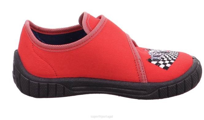Superfit vermelho/cinza bebês conta - chinelo com fecho de velcro JFFX42