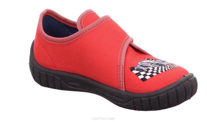 Superfit vermelho/cinza bebês conta - chinelo com fecho de velcro JFFX42