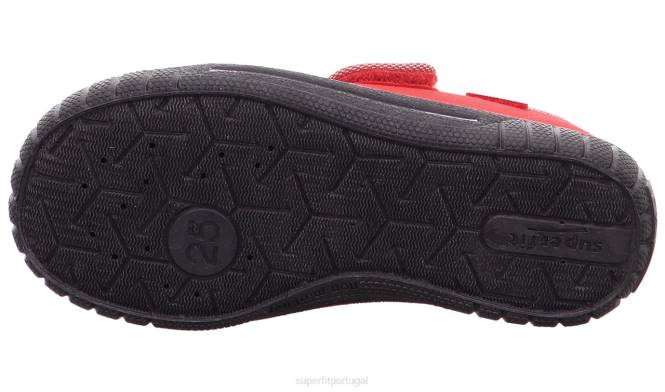 Superfit vermelho/cinza bebês conta - chinelo com fecho de velcro JFFX42