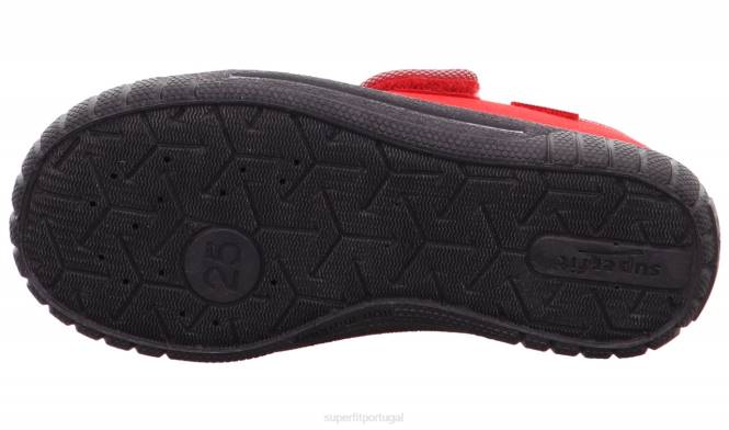 Superfit vermelho/cinza bebês conta - chinelo com fecho de velcro JFFX42
