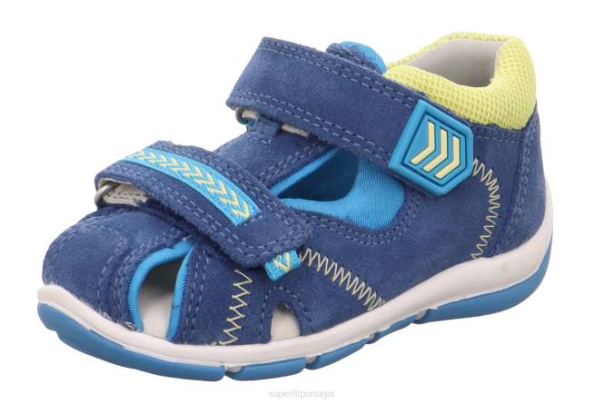 Superfit azul amarelo bebês freddy - sandália com fecho de velcro JFFX234