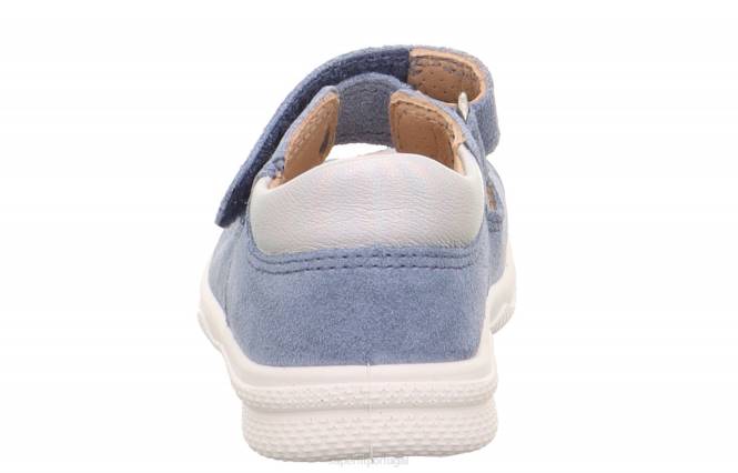 Superfit azul/prata bebês polly - sandália com fecho de velcro JFFX208