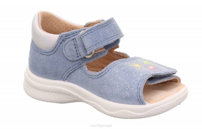 Superfit azul/prata bebês polly - sandália com fecho de velcro JFFX208