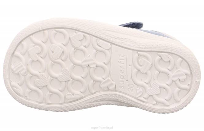 Superfit azul/prata bebês polly - sandália com fecho de velcro JFFX208