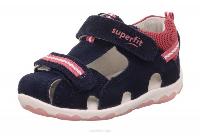 Superfit azul/rosa bebês fanni - sandália com fecho de velcro JFFX173