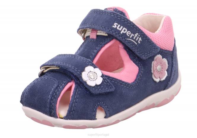 Superfit azul/rosa bebês fanni - sandália com fecho de velcro JFFX178