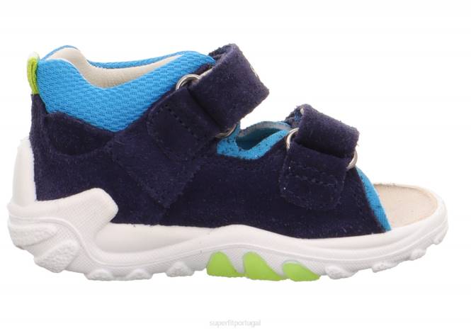Superfit azul/turquesa bebês flow - sandália com fecho de velcro JFFX166