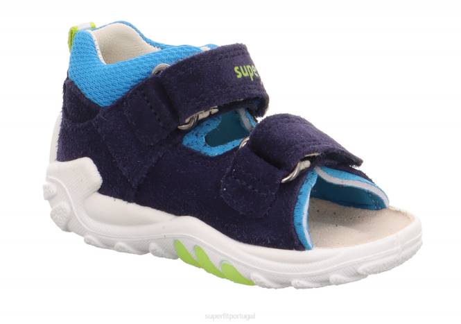 Superfit azul/turquesa bebês flow - sandália com fecho de velcro JFFX166