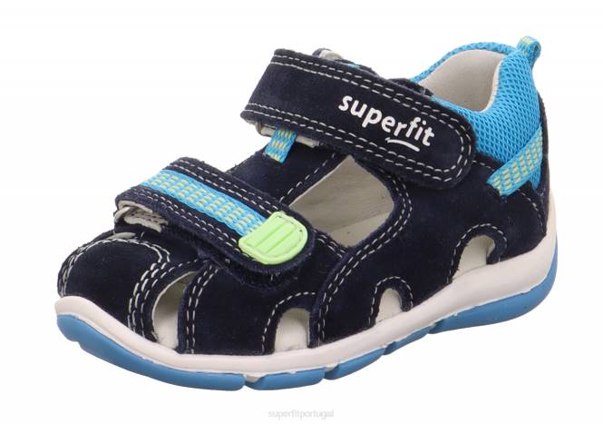 Superfit azul/turquesa bebês freddy - sandália com fecho de velcro JFFX211