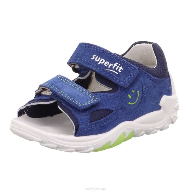 Superfit azul/verde claro bebês flow - sandália com fecho de velcro JFFX179