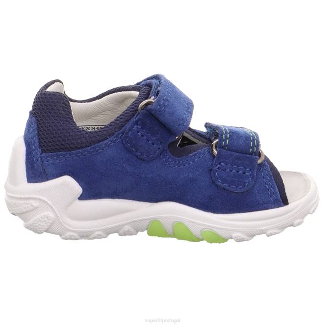 Superfit azul/verde claro bebês flow - sandália com fecho de velcro JFFX179
