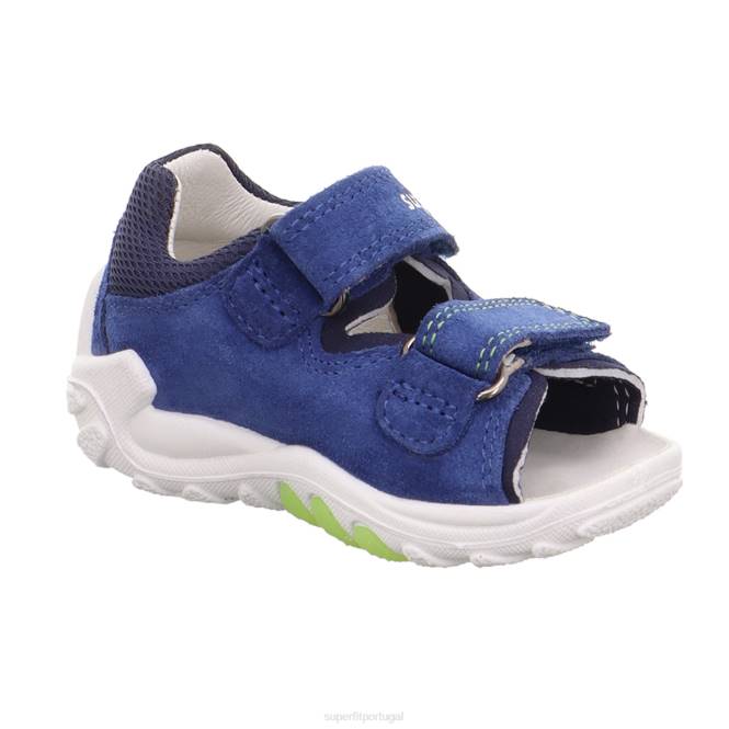 Superfit azul/verde claro bebês flow - sandália com fecho de velcro JFFX179