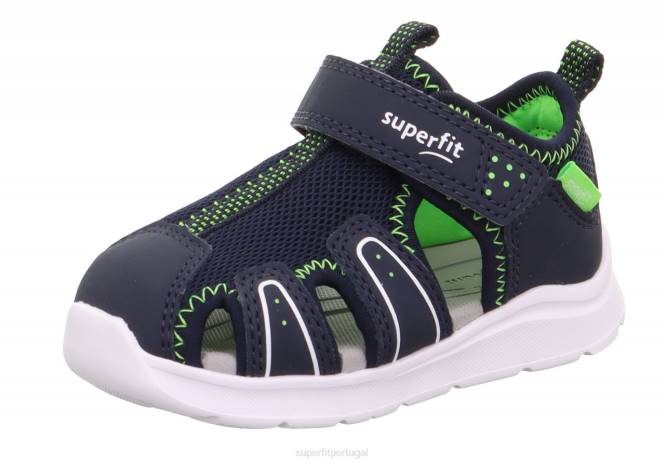 Superfit azul/verde claro bebês wave - sandália com fecho de velcro JFFX228