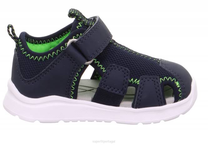 Superfit azul/verde claro bebês wave - sandália com fecho de velcro JFFX228