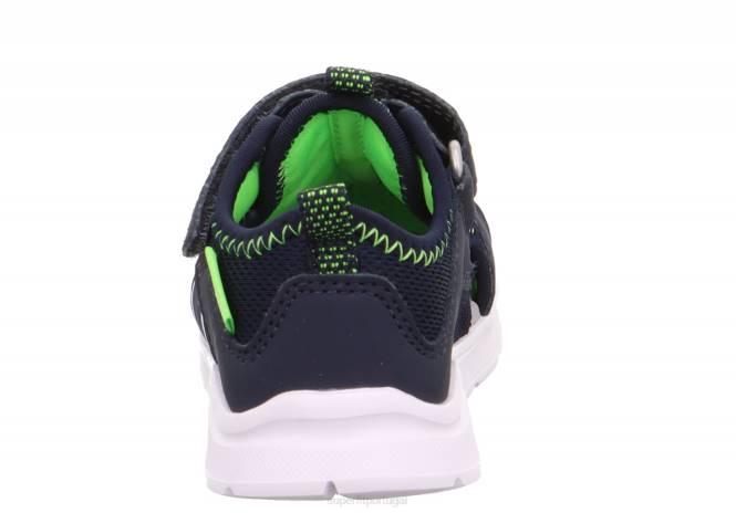 Superfit azul/verde claro bebês wave - sandália com fecho de velcro JFFX228