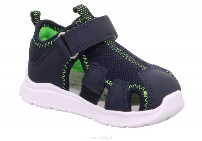 Superfit azul/verde claro bebês wave - sandália com fecho de velcro JFFX228