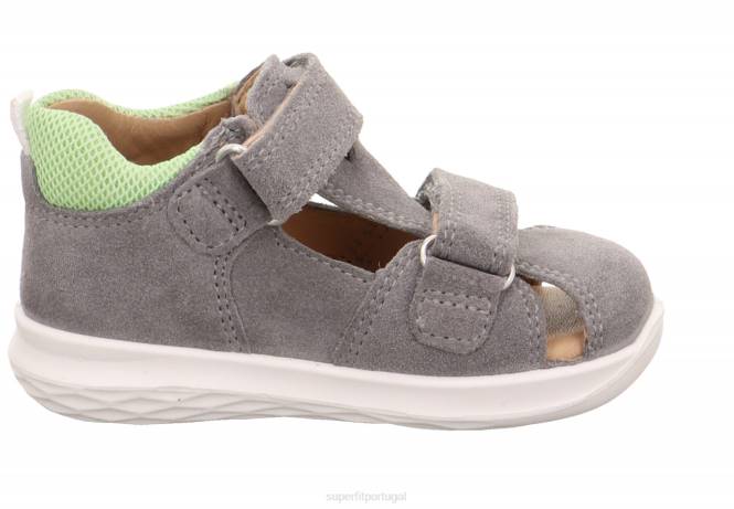 Superfit cinza claro/verde bebês bumblebee - sandália com fecho de velcro JFFX172