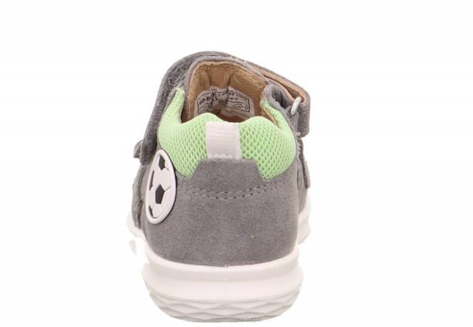 Superfit cinza claro/verde bebês bumblebee - sandália com fecho de velcro JFFX172
